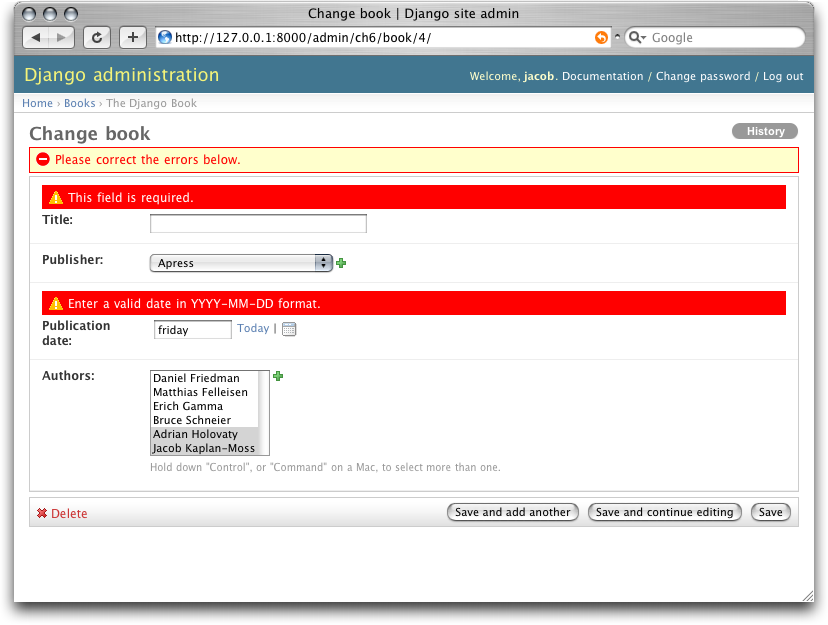 editform errors
